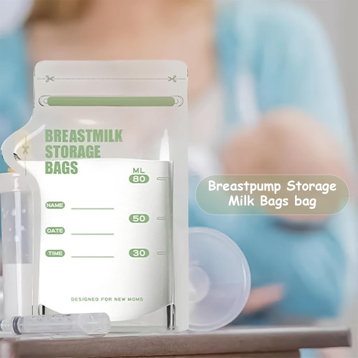 SNOWIE SOFT® 30Pcs Breast Milk Storage Bags Baby Breastmilk Storage Bag Freezer Disposable, Food Grade BPA Free Heat Resistant Ziplock Transparent Pouches for Breast Feeding Safe Food Storage, 80ML