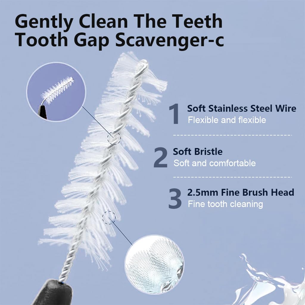 HANNEA Interdental Brush for Braces with 2.5mm Micro Bristles and Flexible Head | 25 Pcs Set