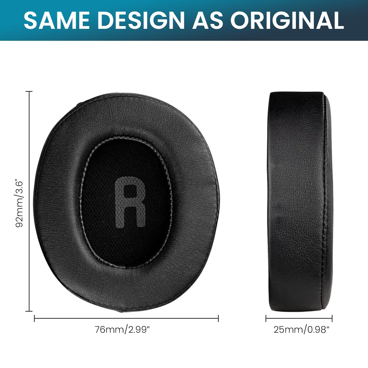 ZORBES Earpads Replacement for JBL Tune 700BT 710BT 720BT 750BTNC 760NC 770NC with Stitch Reinforced Seams and Soft Protein Leather Cushions