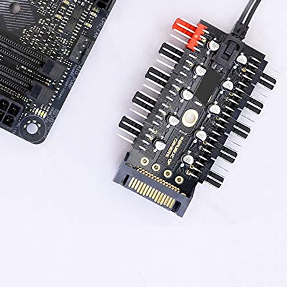 Verilux CPU Cooling Fan Hub for ATX Computer Case with 10 Port 12 V SATA PWM Control