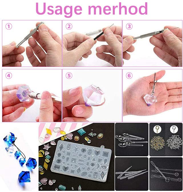 HASTHIP Earring Resin Moulds Kit for Jewelry Making with 73pcs Tools and Heat Resistant Silicone | DIY Craft Casting Set