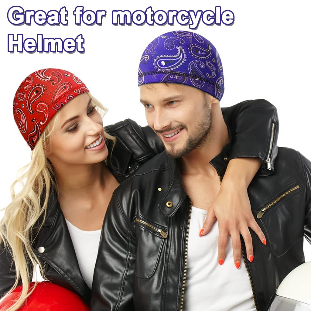 PROBEROS Skull Cap for Cycling and Running with Breathable Stretch Fabric | 6 Pcs Unisex Set
