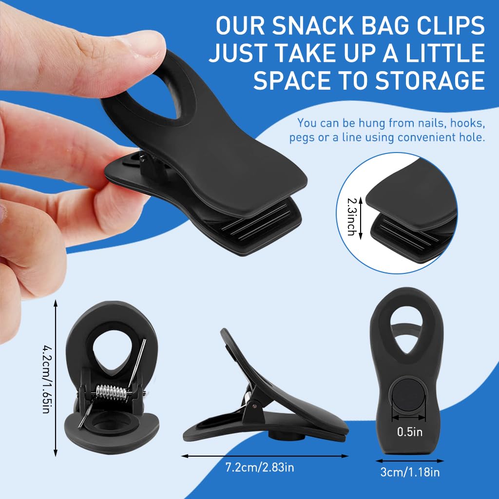 HASTHIP® 6Pcs Magnetic Clips Utility Magnetic Food Bag Clips Office Kitchen Multi-purpose Magnetic Spring-loaded Clips Plastic Refrigerator Magnetic Organizer Clips Whiteboard Paper Holder Clips