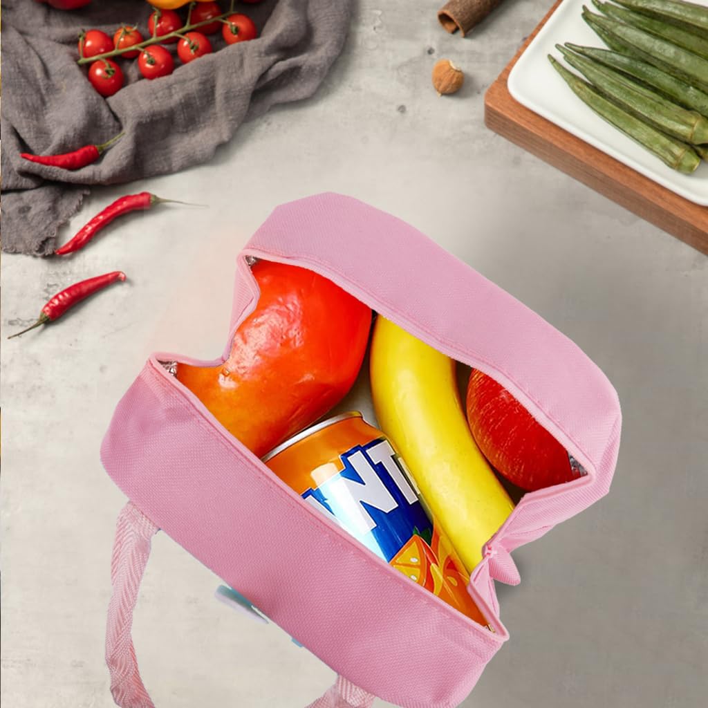 Zibuyu Nylon Lunch Bag for Kids and Girls featuring 3D Unicorn Design 23x14x19 cm | Insulated Foil Storage