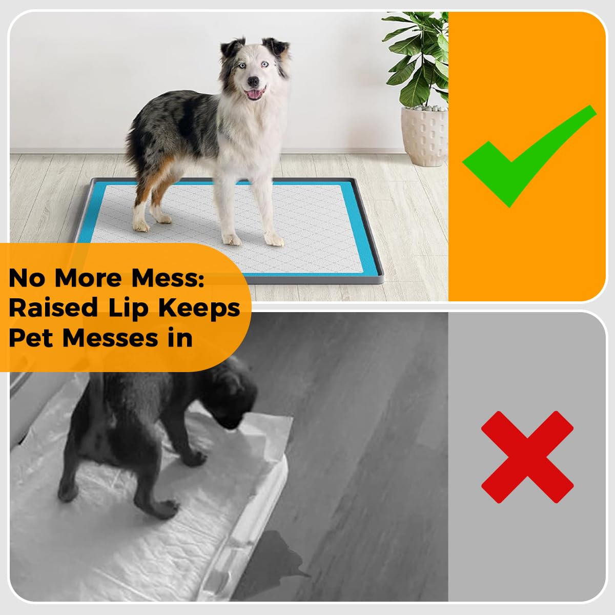 Qpets Pet Pee Pad for Puppy Training with Non Slip Waterproof Design 60x60cm Silicone Mat | Reusable and Easy to Clean