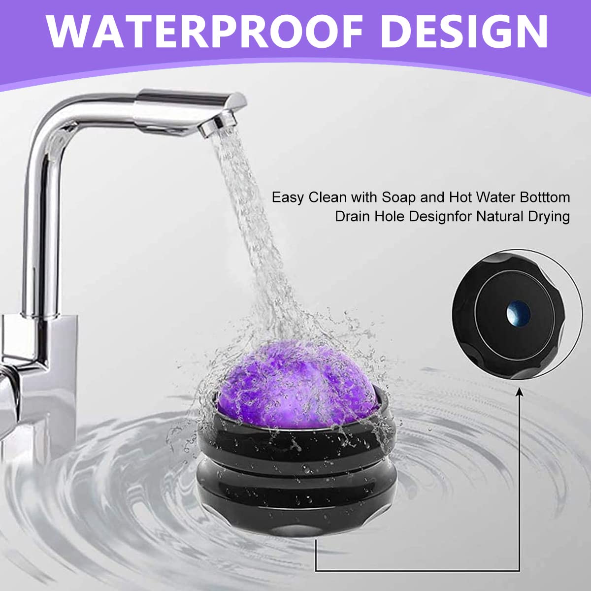 HANNEA Massage Ball for Full Body Relief with 54mm 360° Rotatable Resin Roller | Purple