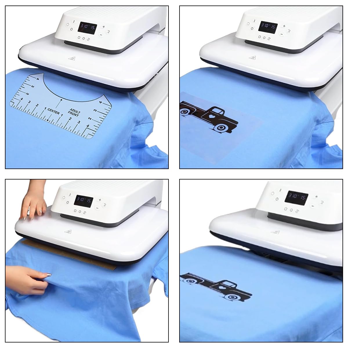 HASTHIP Tshirt Ruler Guide for Vinyl Alignment with 8PCS PVC Templates | Accurate Center Design Tool