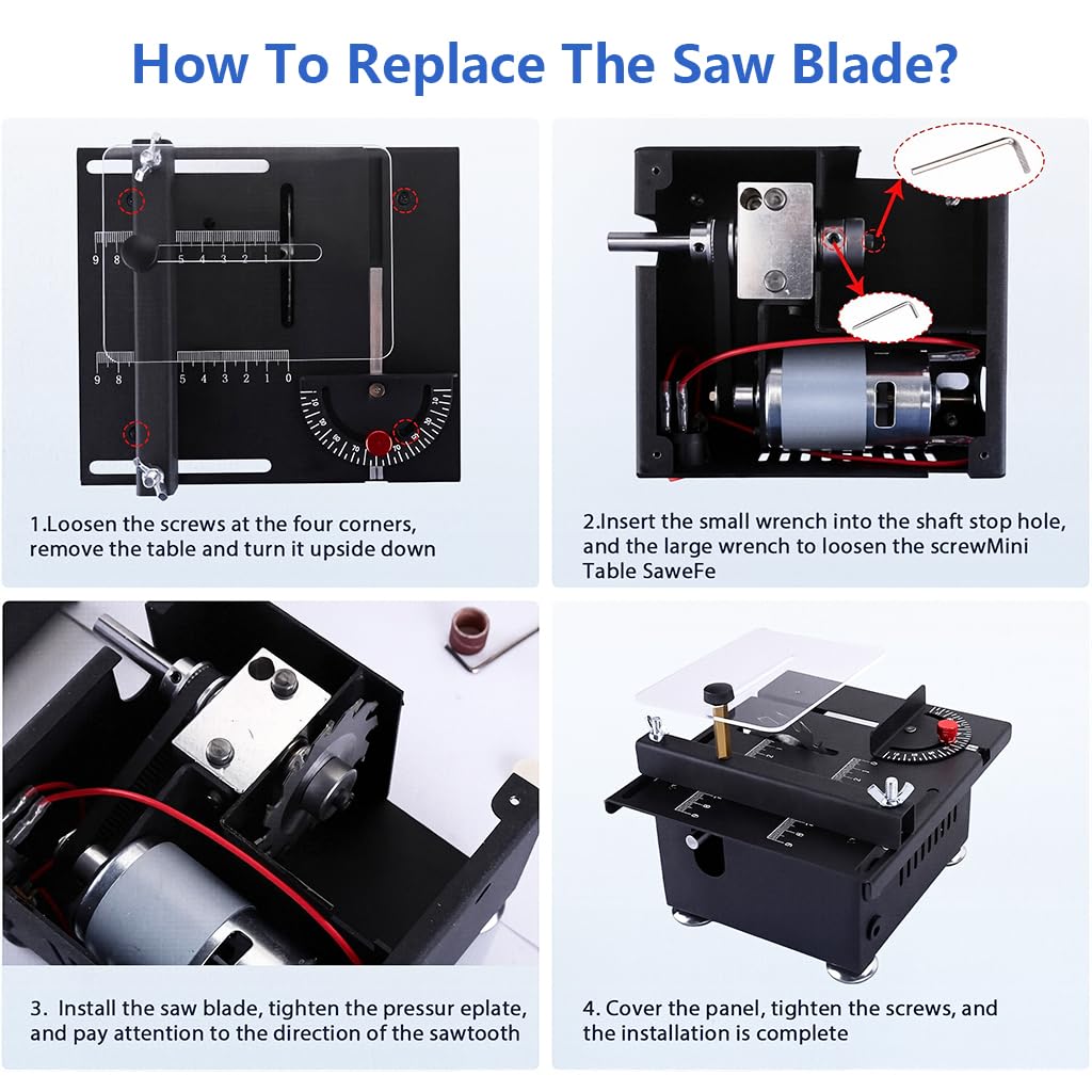 Serplex Mini Table Saw for DIY Crafts featuring 400W Motor and Angle Adjustable Cutting | Aluminum Alloy Build