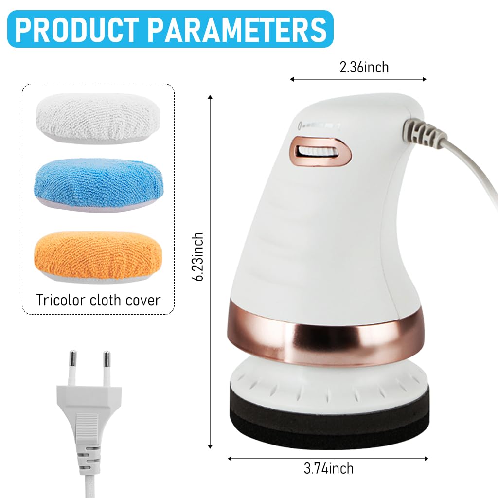 HANNEA Body Massager for Neck Back Arm and Leg with Stepless Adjustment Knob | 6 Washable Pads and Ergonomic Handle