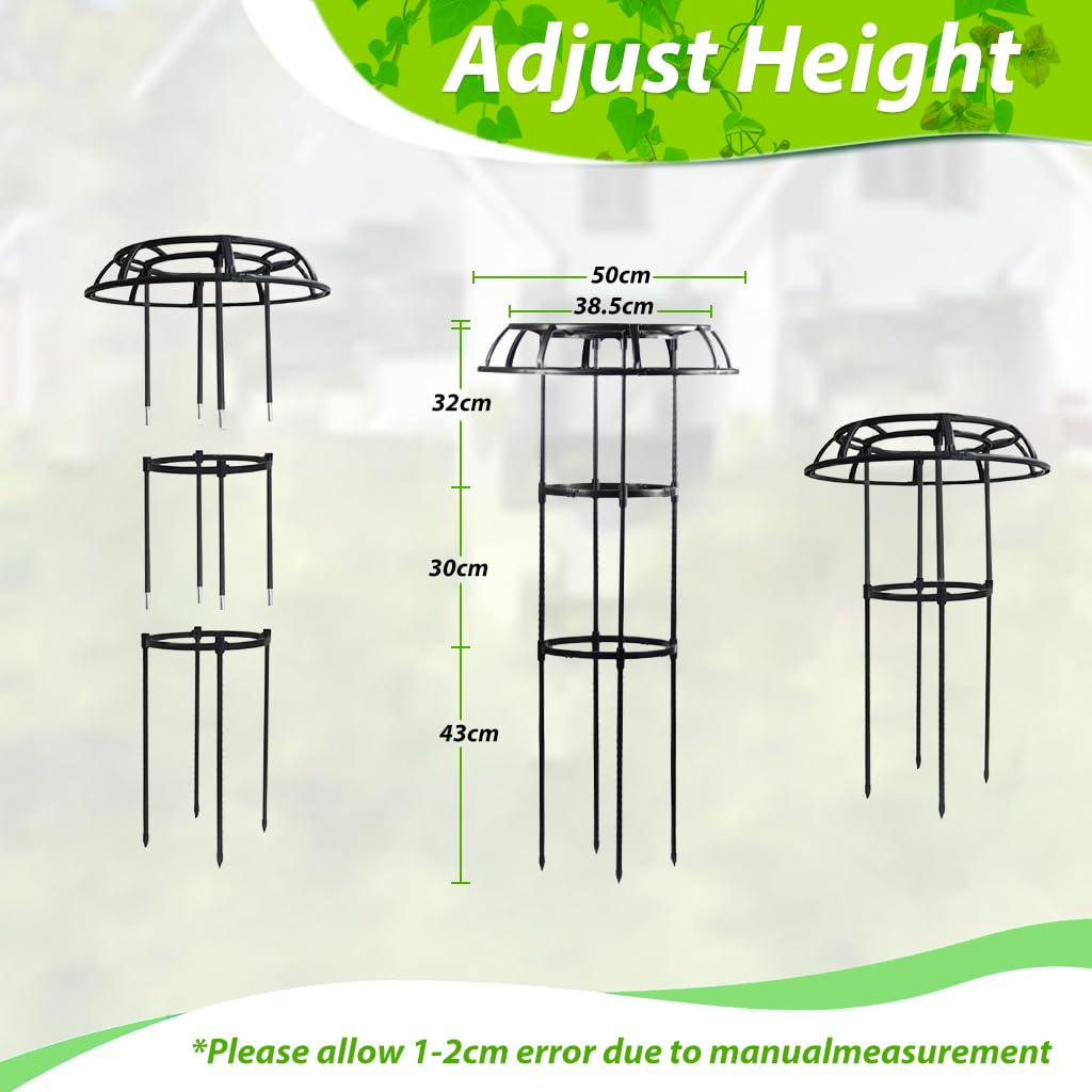 HASTHIP Garden Plant Support Cages for Climbing Plants featuring 160cm Metal Obelisk Design