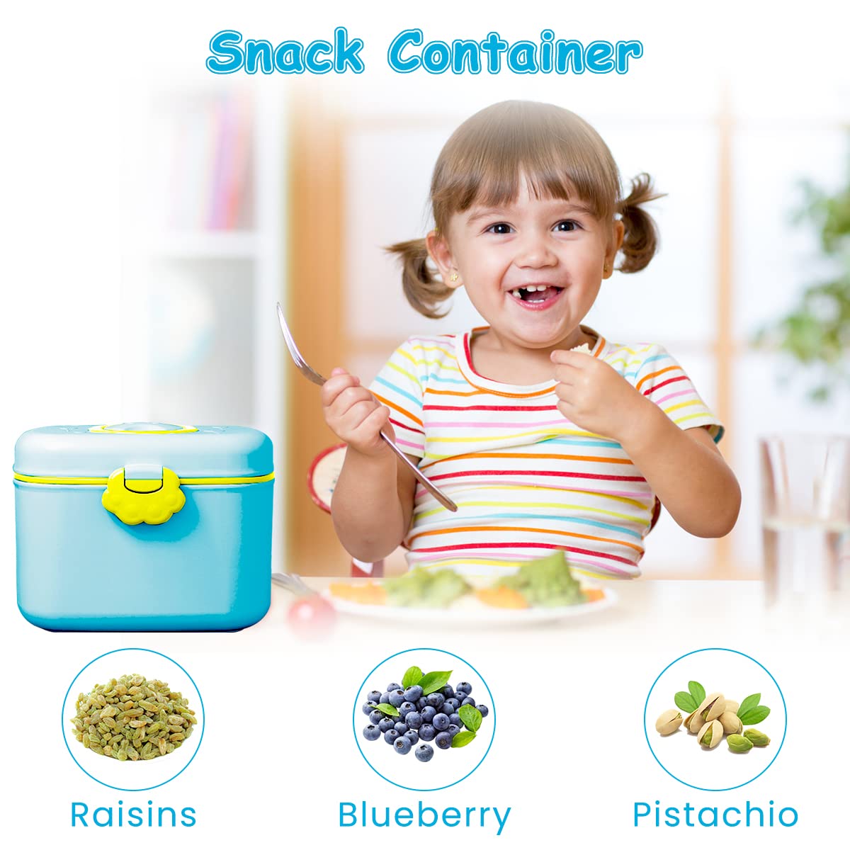 SNOWIE SOFT Baby Formula Dispenser for Travel with 240g Capacity and Double Lid Design | BPA Free PP Container for Infant Feeding