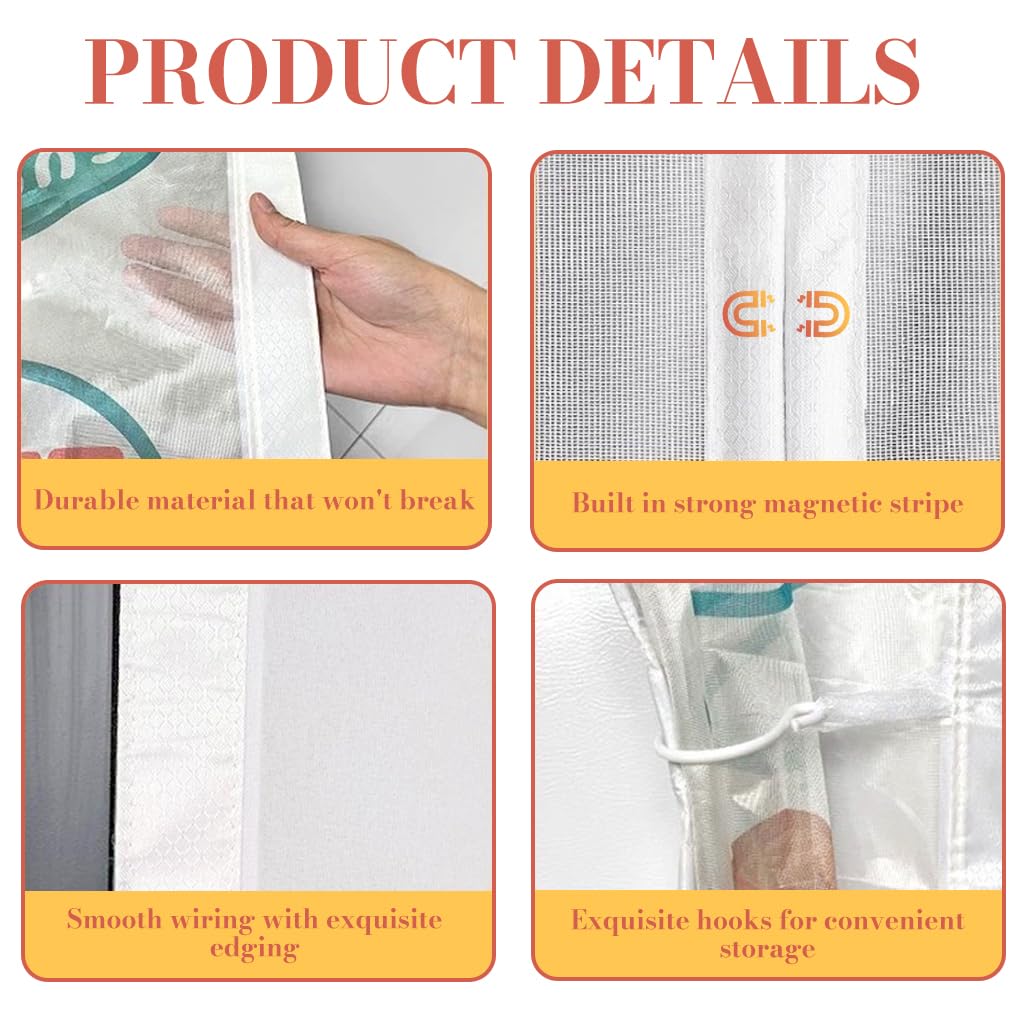 HASTHIP Curtain Door for Home with Hands-Free Magnetic Closure 210 x 100cm Mesh | Kid & Pet Friendly Mosquito Guard