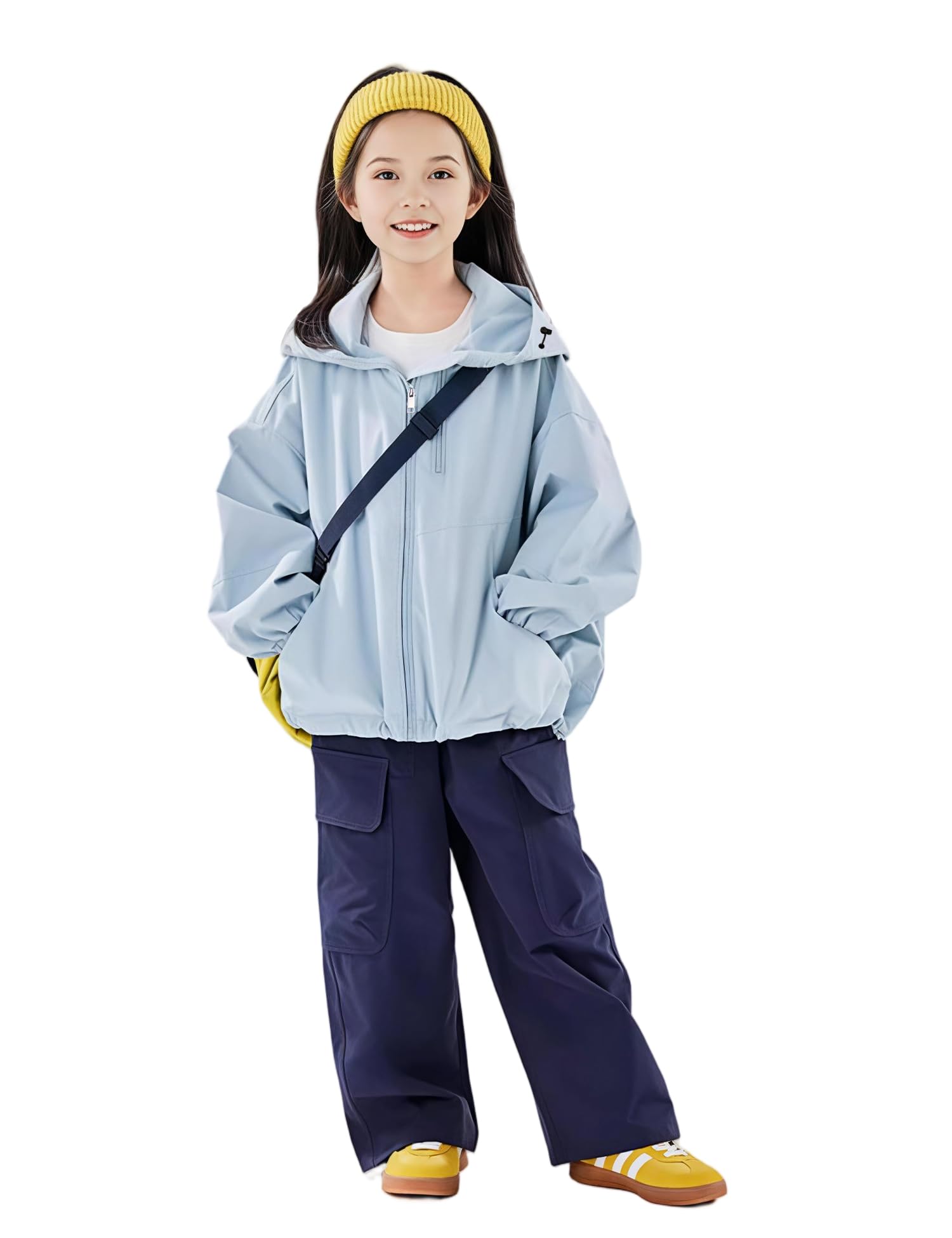 Venzina Kids Windbreaker for Outdoor Play with Adjustable Hood and Breathable Waterproof Fabric | 120CM Windproof Jacket