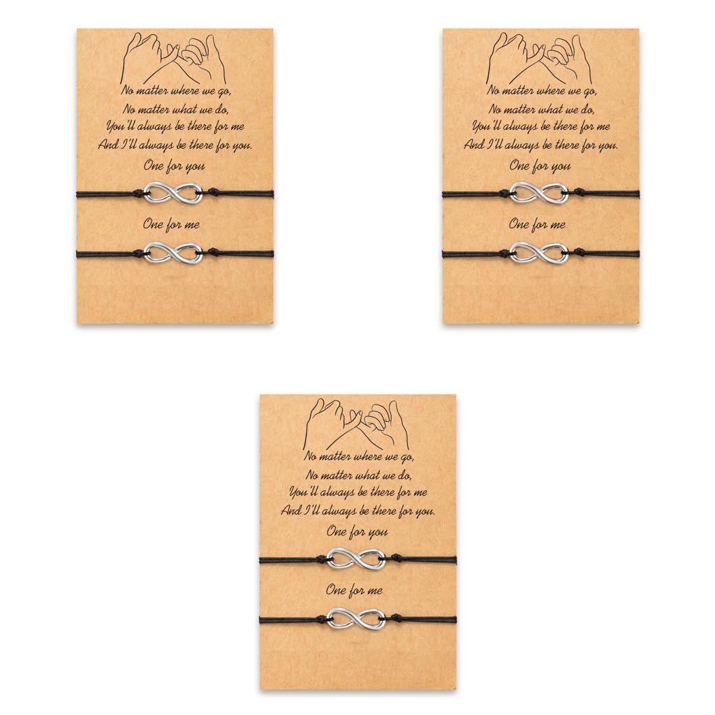 Zibuyu Friendship Bracelets for 2 Girls and Women featuring Infinity Symbol Design | 1 Pair 3PCS