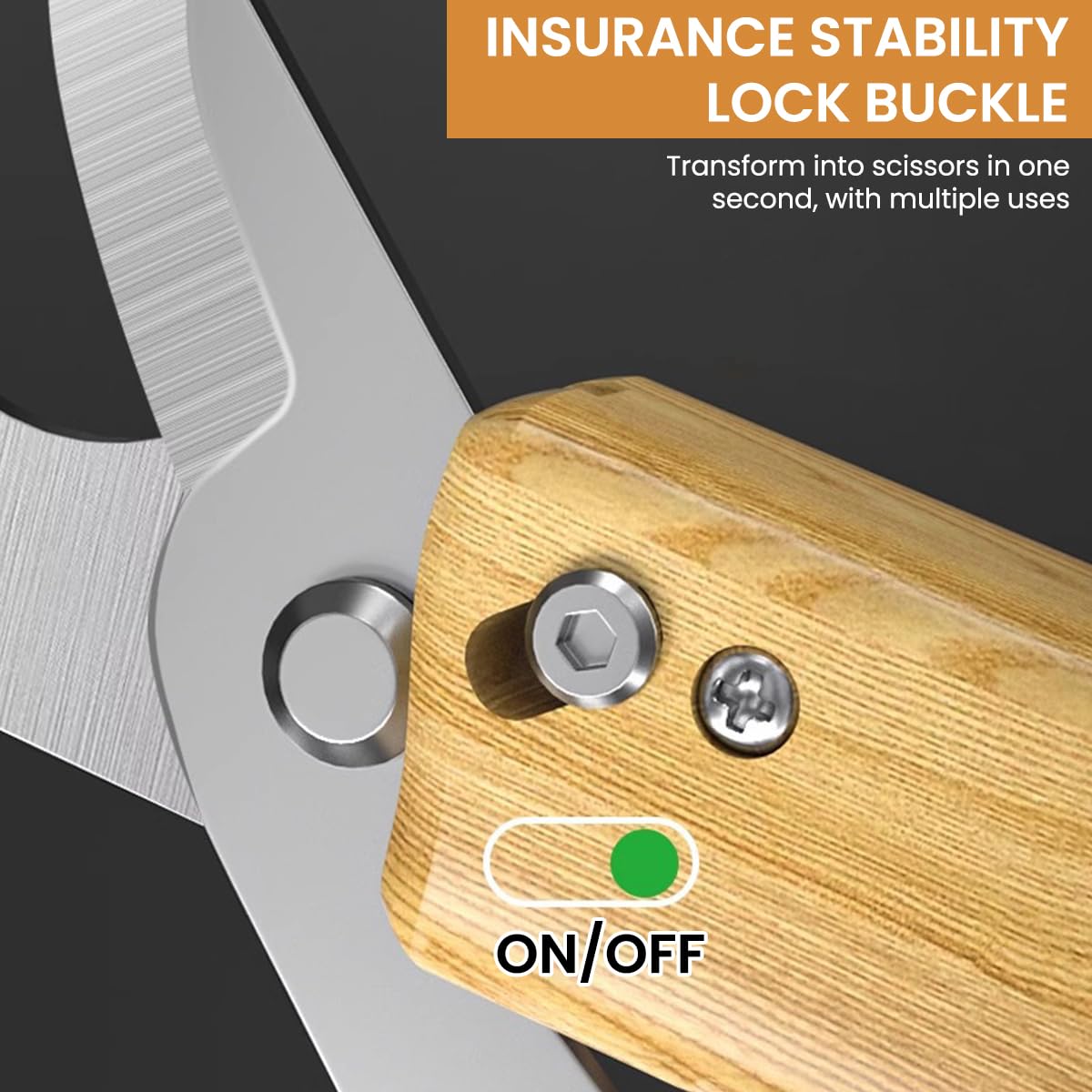 HASTHIP Grafting Cutter Tool 3 in 1 for Gardening with Wooden Handle and Rugged Steel | 2PCS