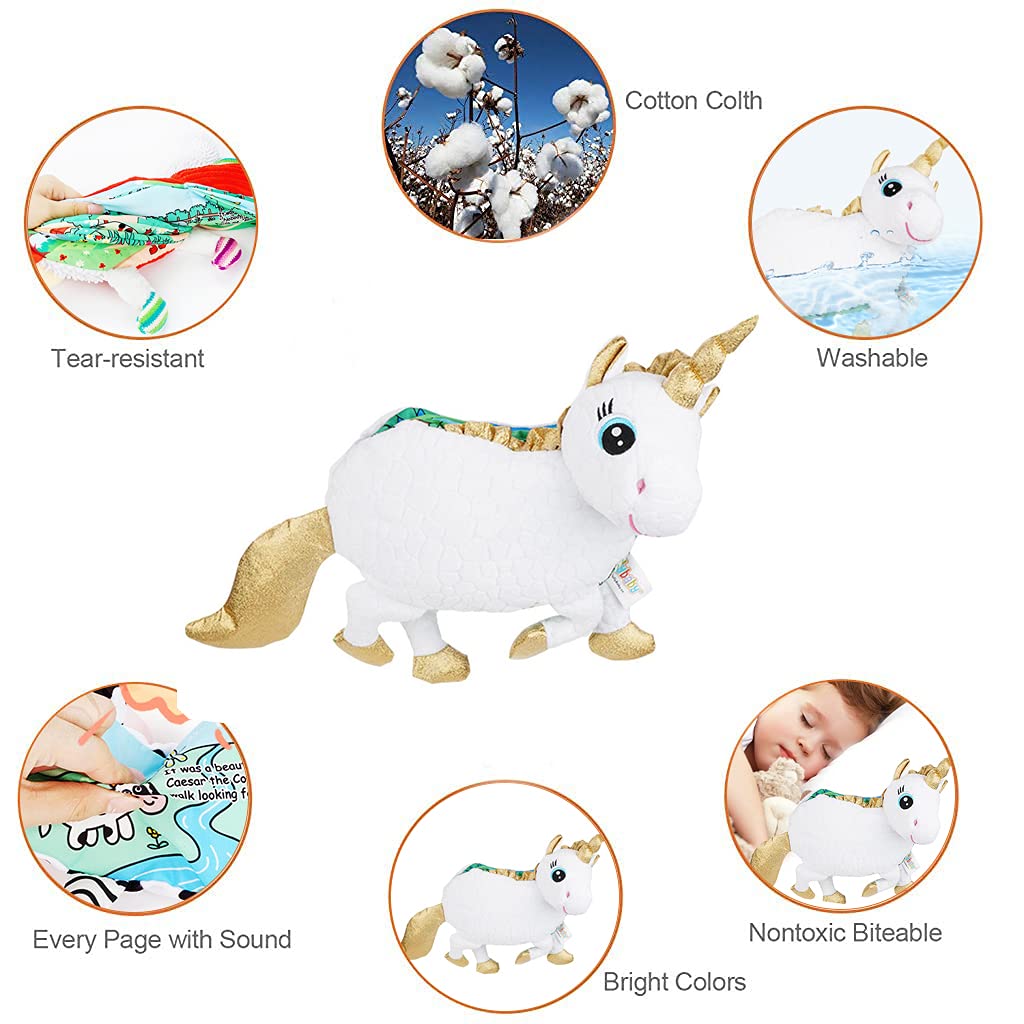 SNOWIE SOFT Cloth Books for Babies featuring 3D Touch Feel Pages and Durable Stitching | Soft Polyester Sensory Toy for 0–12 Month Infants