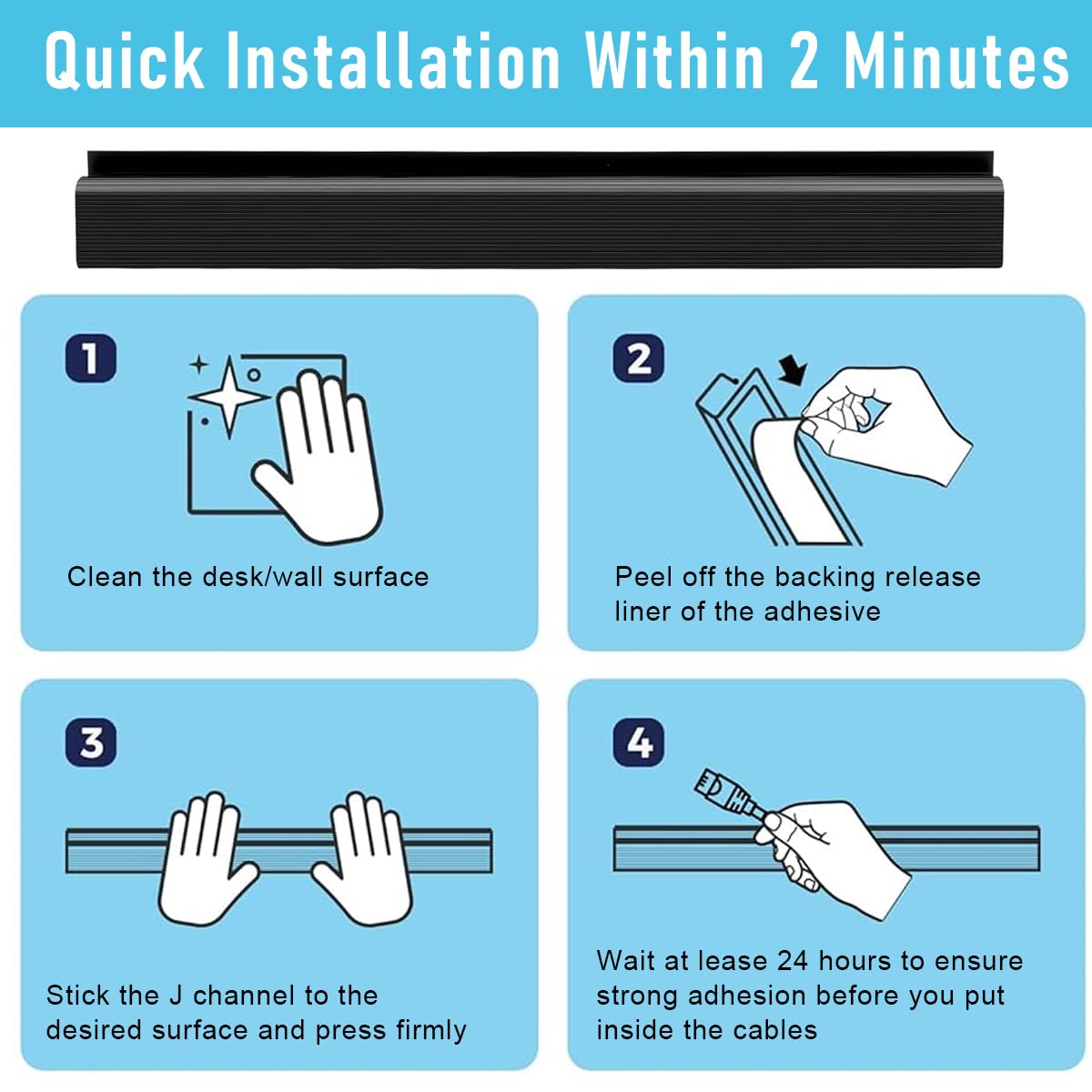 Serplex Cable Management Under Desk for Home and Office with 15.7 in Adhesive Tray | 2 Pcs Organizer