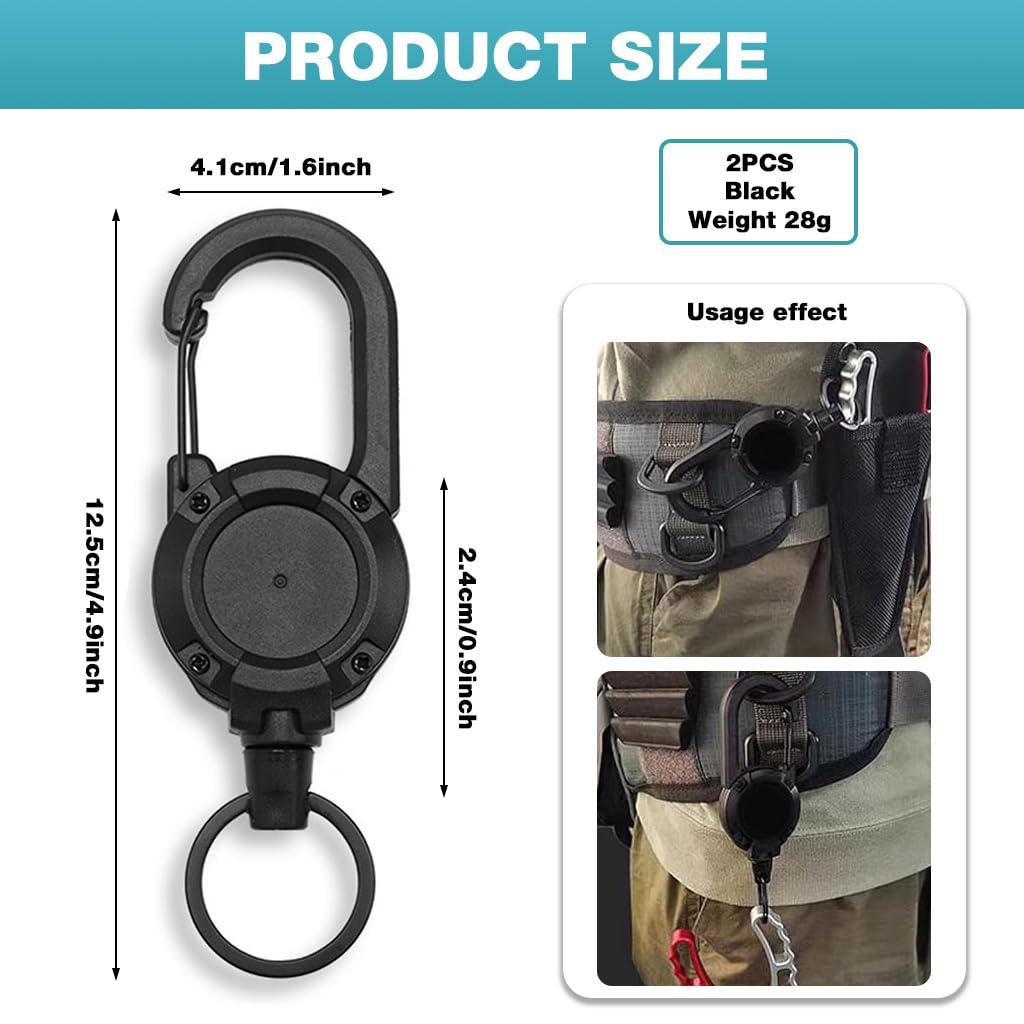 HASTHIP ID Card Holder for Work and School with 23.6 in Retractable Reel & Steel Wire Clip