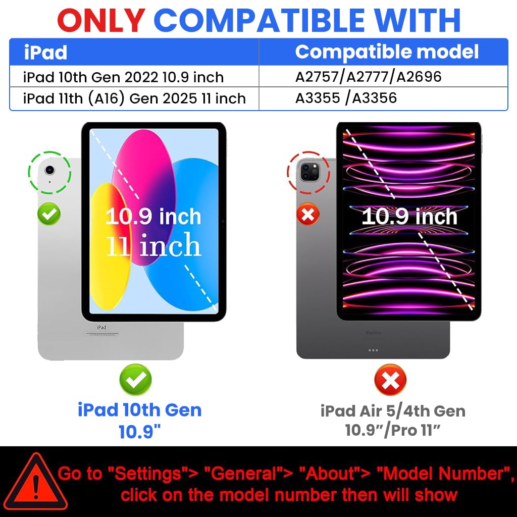 ZORBES iPad Case for 10th Gen 10.9 in and 11th Gen with Kickstand and Carrier Strap | Dual Layer Silicone PP Cover