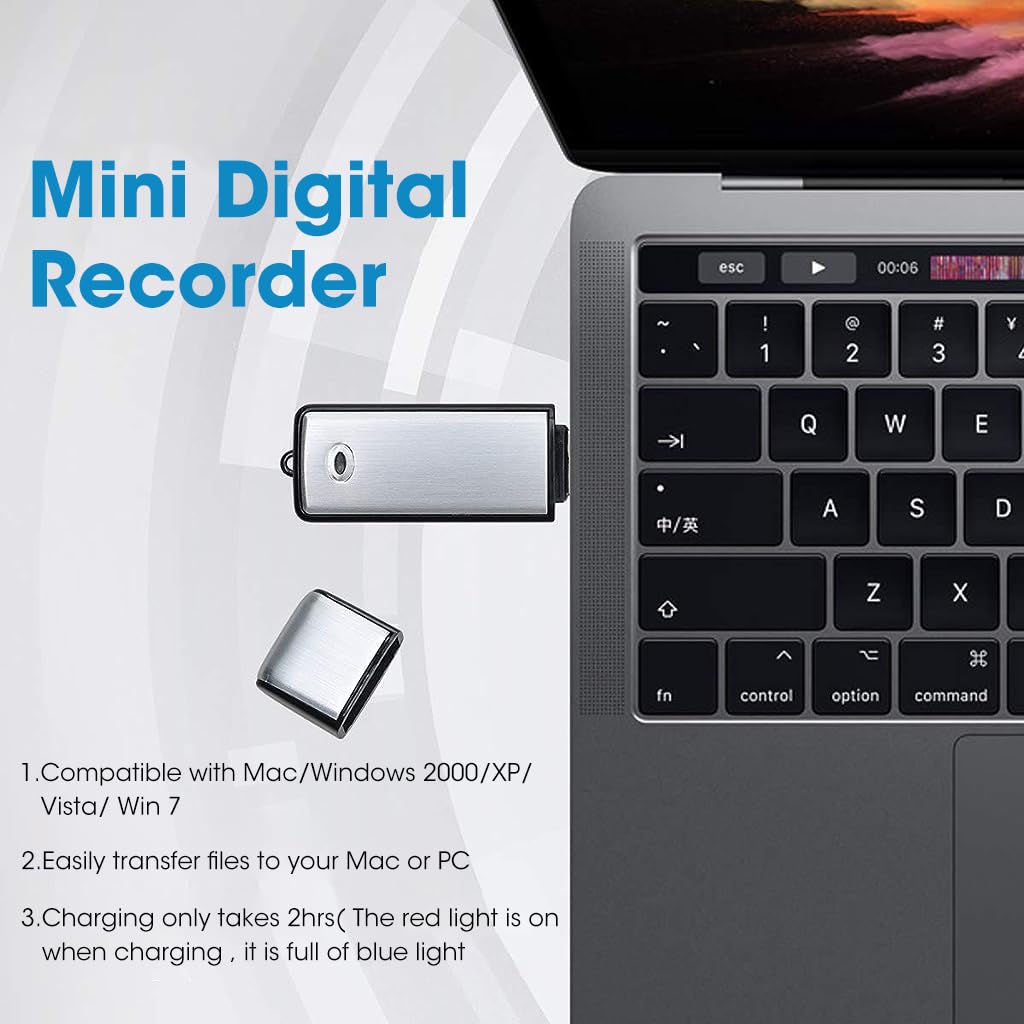 ZORBES Mini Digital Voice Recorder for Meetings and Lectures with 90 Hours Recording | Rechargeable Metal USB Audio Device