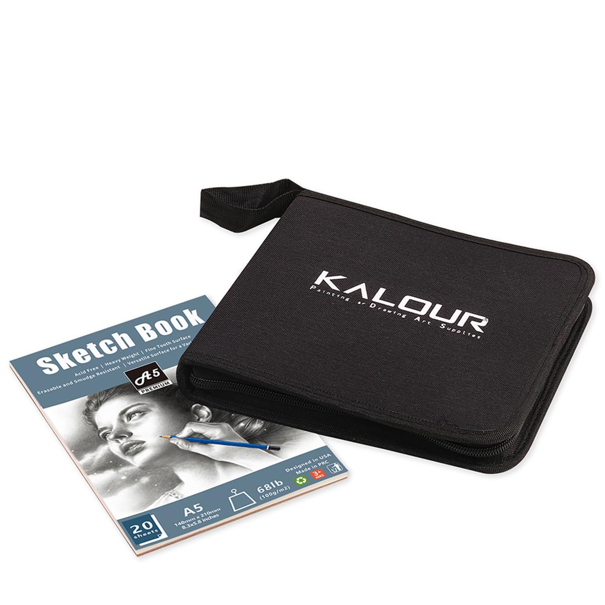 Climberty Sketch Pen Set, 54 Pcs Professional Sketch & Drawing Tool Kit with Zipper Case, Includes Sketch Pens, Charcoal Pencils, Comprehensive Sketch Pens and Tools Kit (Black)