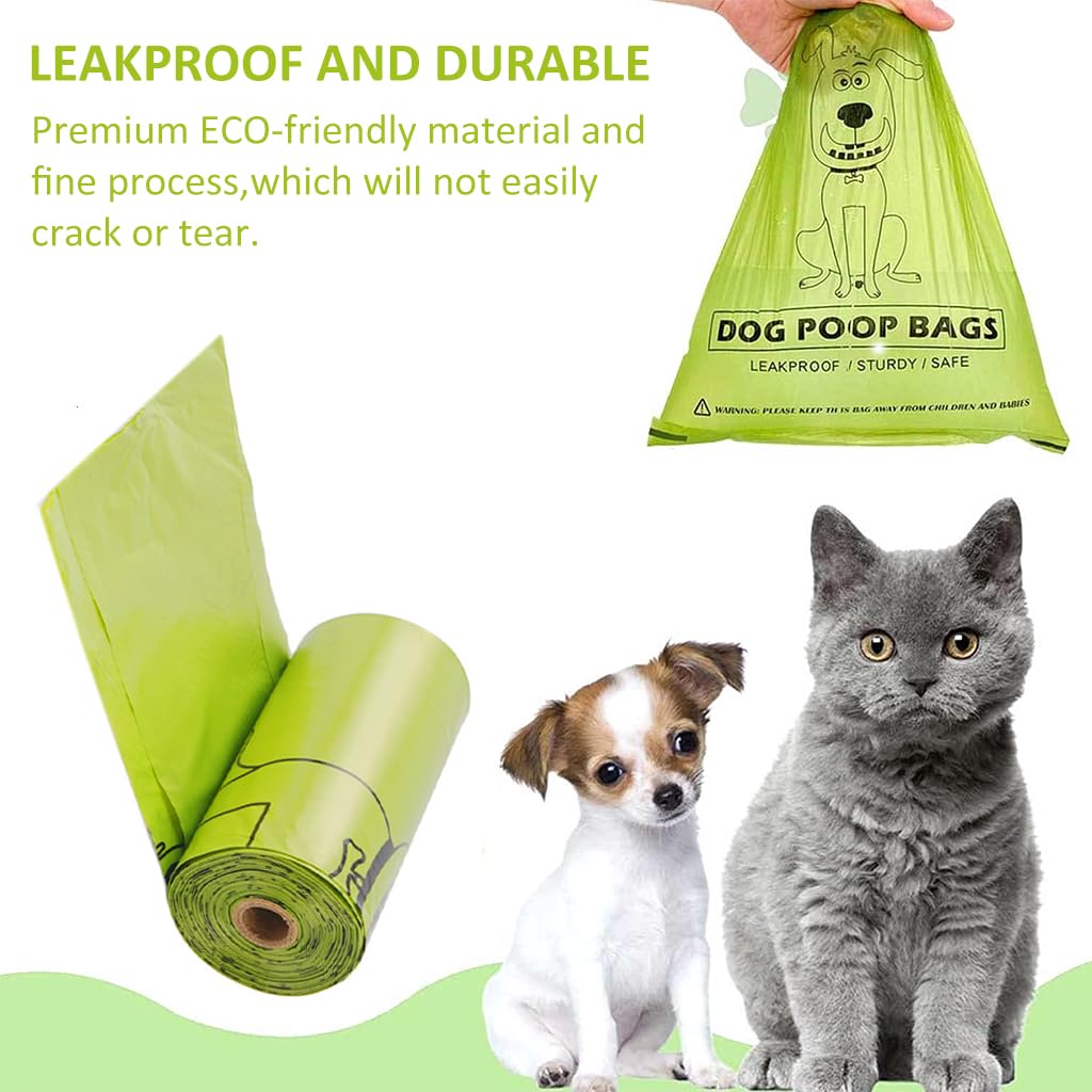 Qpets® 240 pcs Dog Poop Bag Biodegradable Dog Poop Bag Large Dog Poop Bag Leakproof Waste Bag Plastic Bag for Dog Walking Dog Supplies