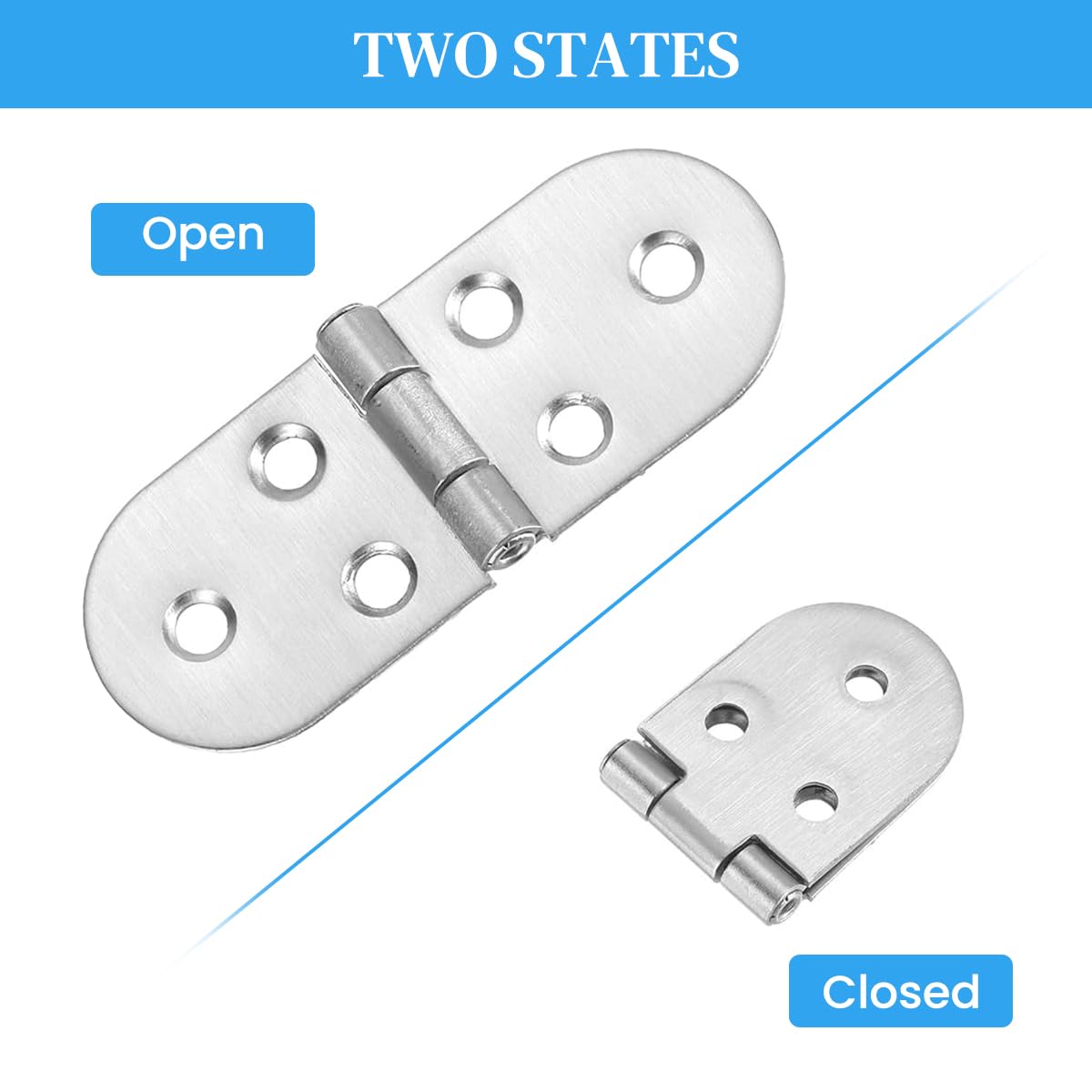 Serplex Metal Hinges for Folding Tables featuring 90 Degree Folding Mechanism and Brushed Zinc Alloy Finish