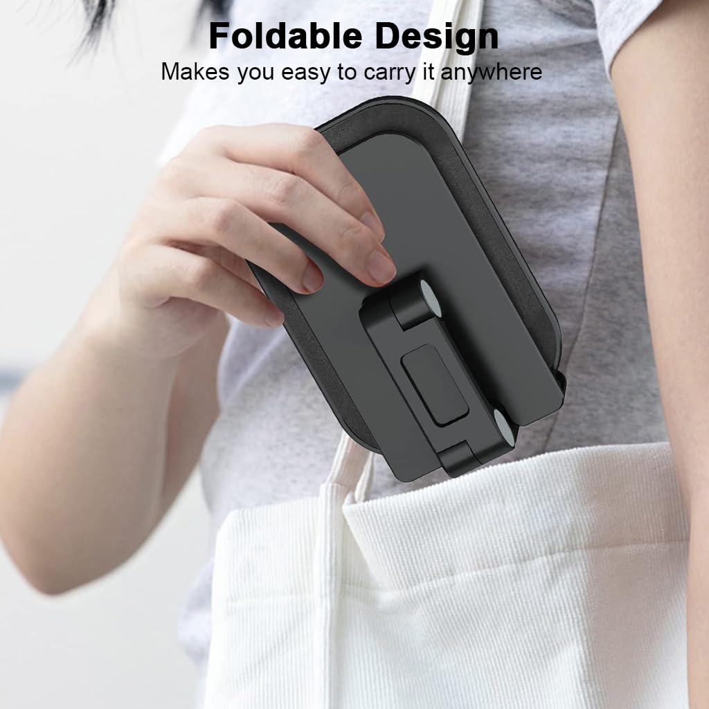 ZORBES Mobile Phone Stand for Desk with 3.74–5.5 in Adjustable Height and 0–235° Foldable Angle | Anti-Slip Base