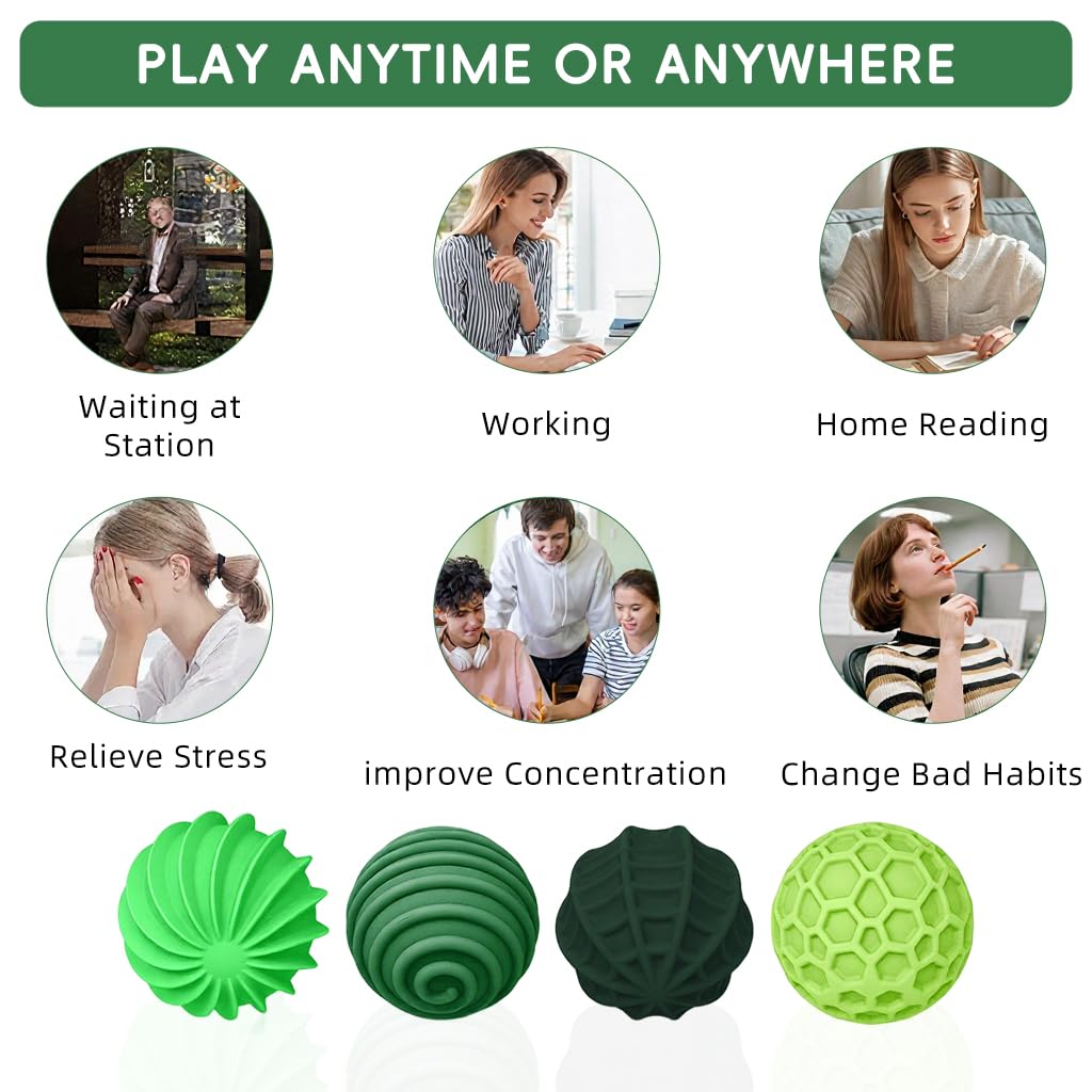 PATPAT Magnetic Balls Stress Relief Toys for Adults with 0.94 in Size and Textured Silicone | Includes Storage Case for Mindful Relaxation