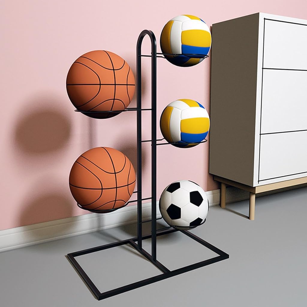 Proberos Basketball Storage Rack for Garage and Gym with 25.3 in Metal Stand | Multi Ball Organizer