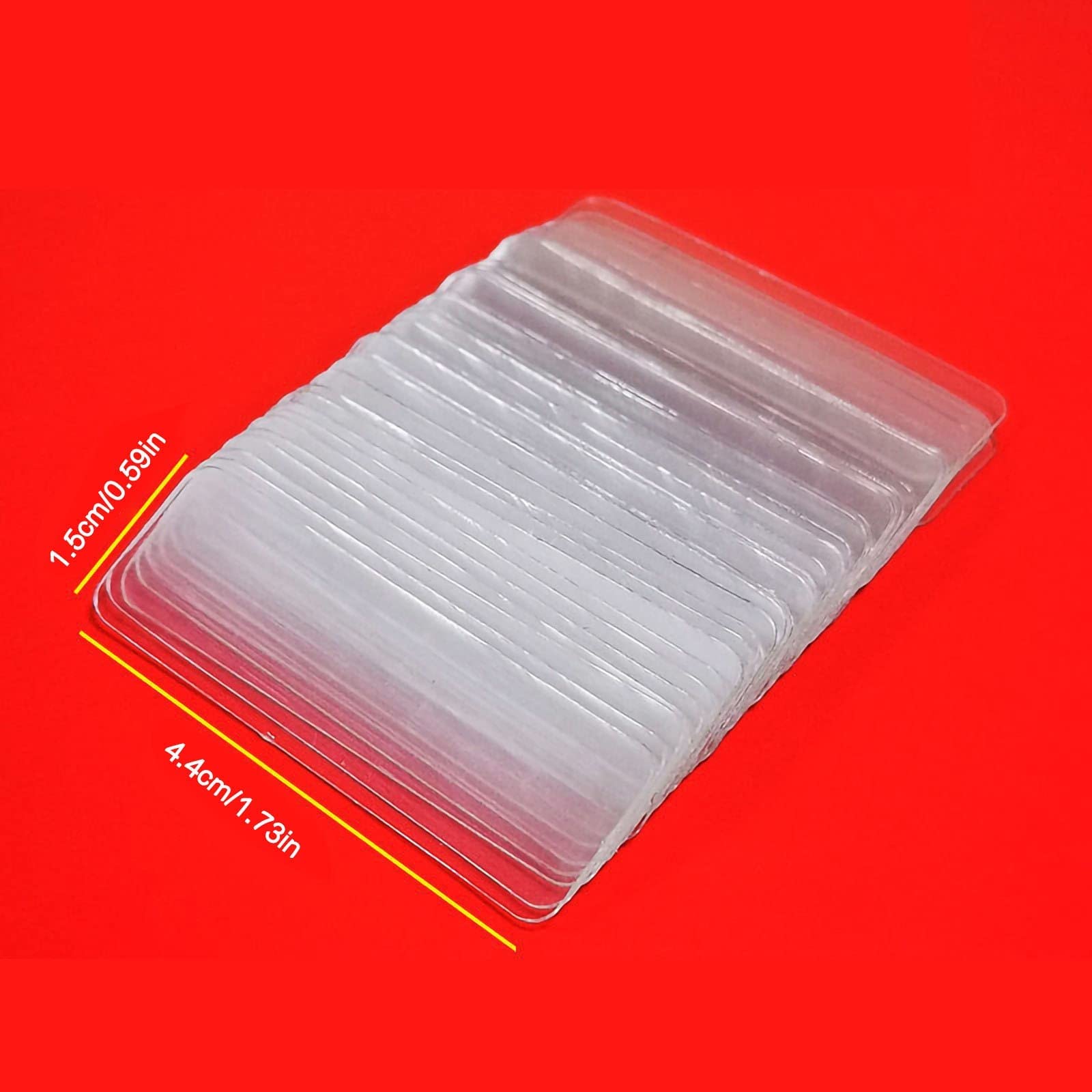 HASTHIP 60Pcs Multifunctional Double Sided Adhesive Tape with Box, Strong Adhensive Tape Strips Transparent Tape,Free Cut & Easy to Tear & No Residue-4.4¡Á1.5cm