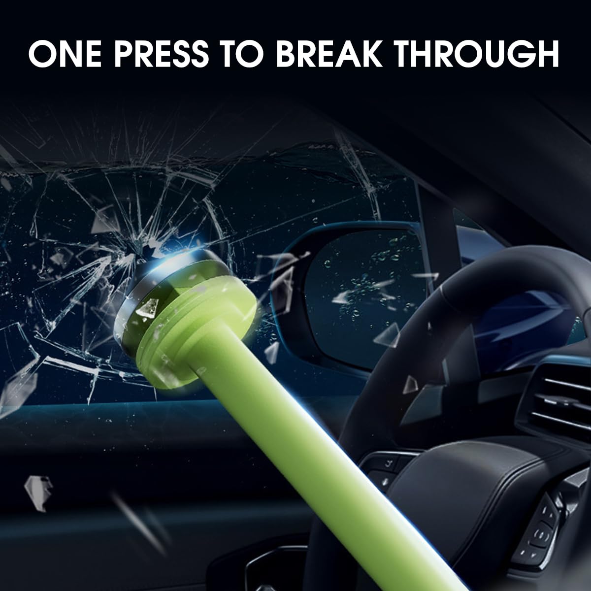 STHIRA Car Windshield Sun Shade for UV Protection featuring 2 in 1 Glass Hammer Design 145x75cm