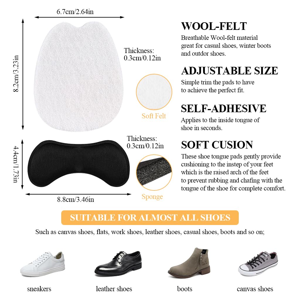 PALAY Heel Cushion Pads for Loose Shoes with Self-Adhesive Felt Inserts 9 Pairs | Blister Prevention for Men and Women