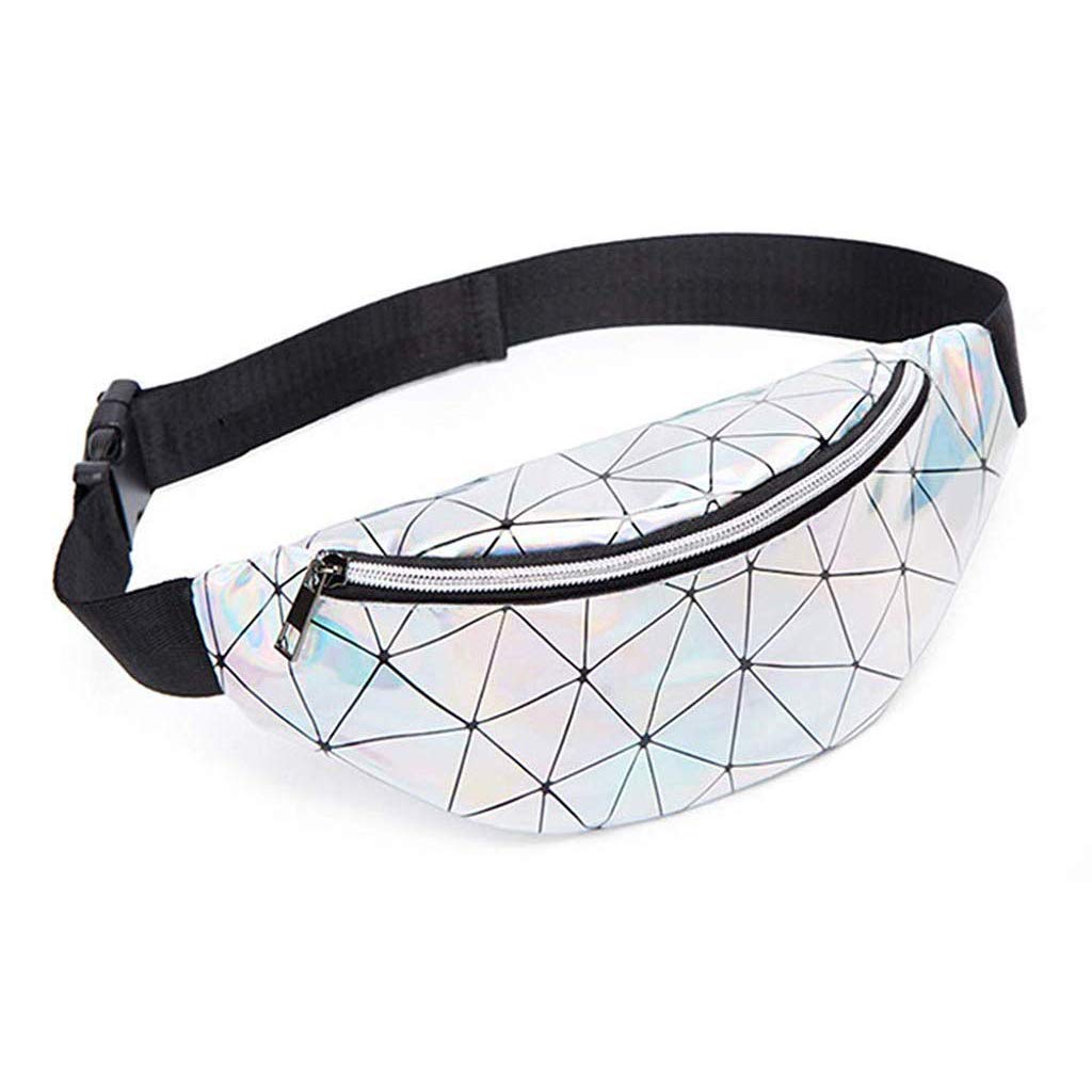 Palay Waist Bag for Outdoor Sports featuring Adjustable Strap and Smooth Zipper | Silver Ladies Crossbody