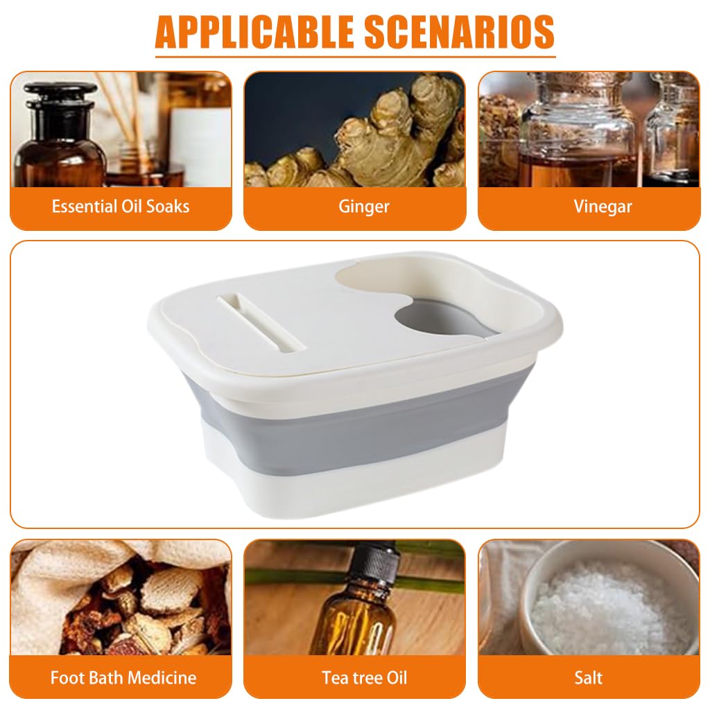 HASTHIP Foot Spa Bath for Relaxing Foot Soaks with 15L Collapsible Design and Massage Nubs