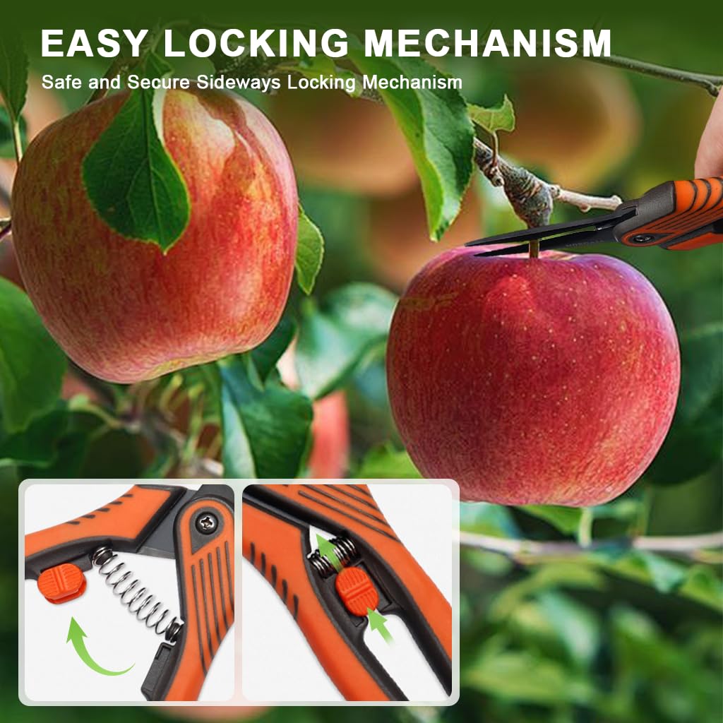HASTHIP Gardening Scissor for Flower Beds and Orchards with Spring Loaded Design | 16.7cm Stainless Steel Precision Pruner
