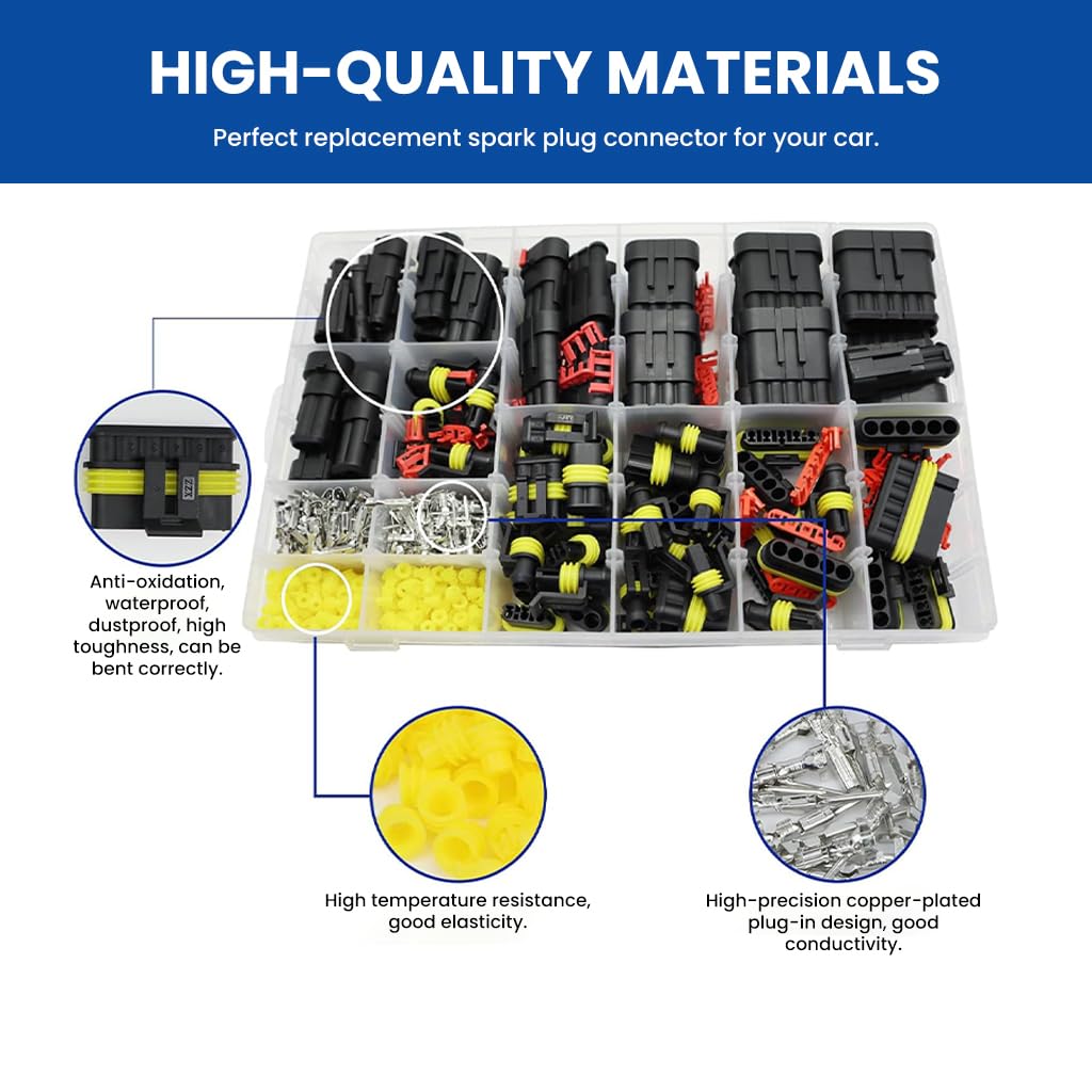 STHIRA Automotive Wire Connectors for Cars and Boats with Snap-On Mechanism | 711 Pcs 43 Sets