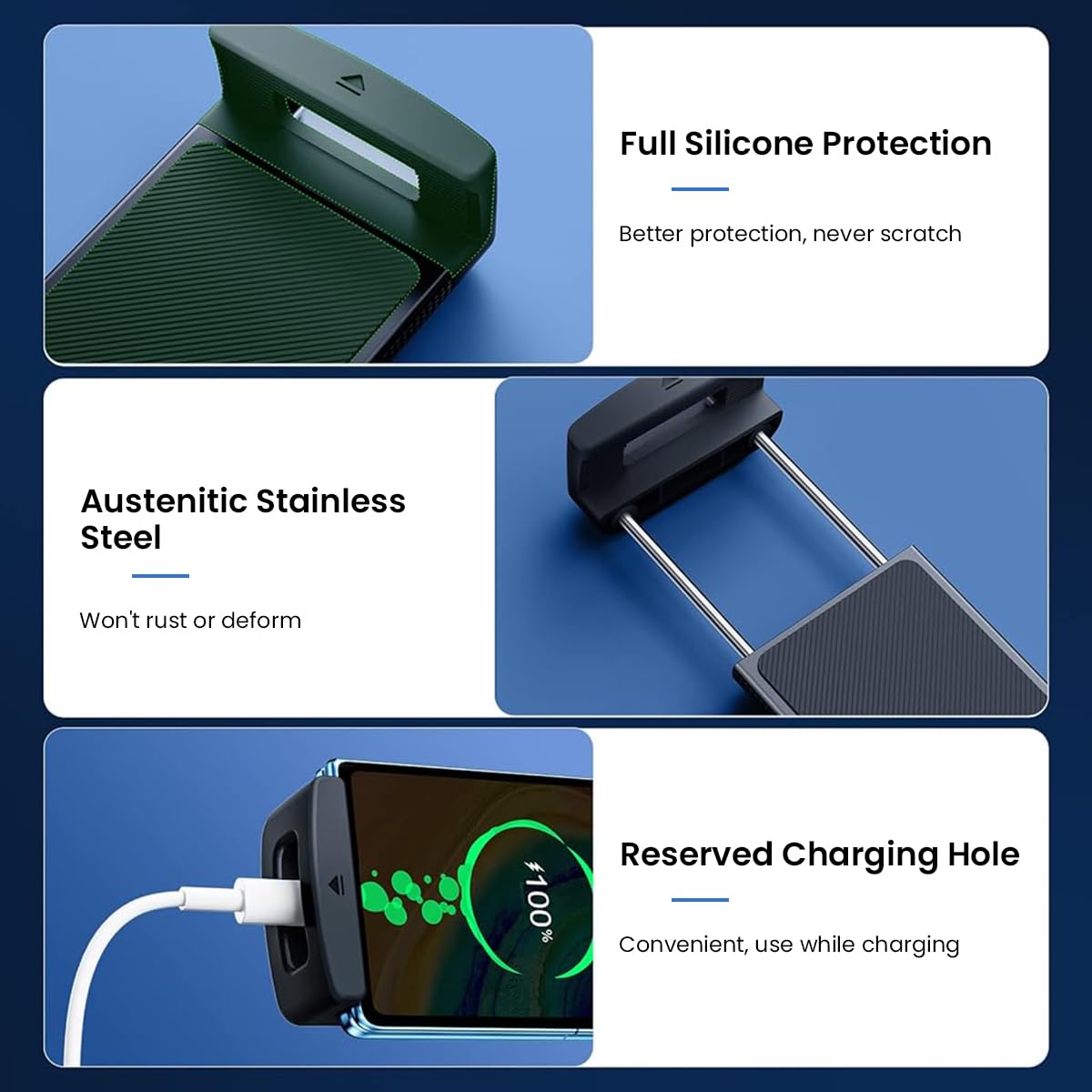 STHIRA Tablet Holder for Car featuring 360° Rotatable Mount fits 6–15 in Devices | ABS and Silicone Secure Vent Clamp