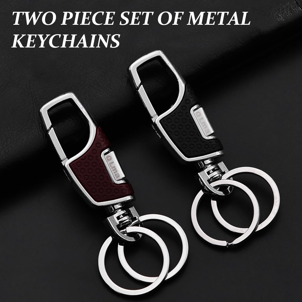 Zibuyu Keychain for Men with Dual Keyring Design and Zinc Alloy Build 9.5×3 cm | Gift for Car and Bike
