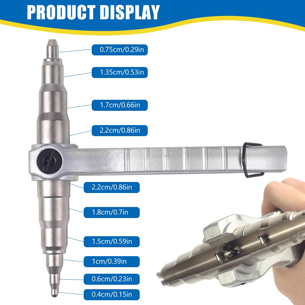 Serplex Copper Pipe Expander Tool for Air Conditioning | 9 Sizes with Oval Bar Design