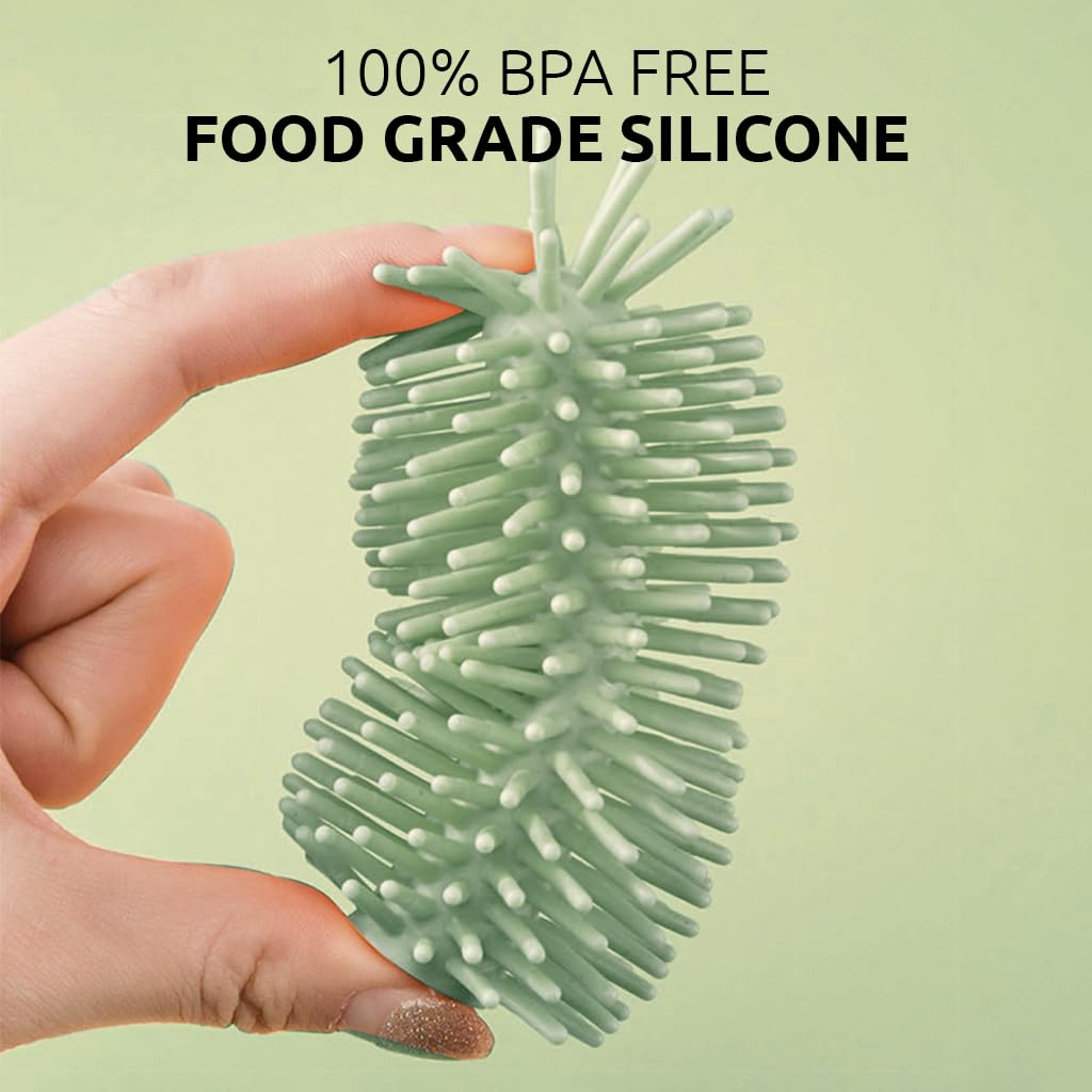 SNOWIE SOFT Water Bottle Cleaning Brush Set of 4pcs with Rotatable Silicone Heads | For Bottles Cups and Straws