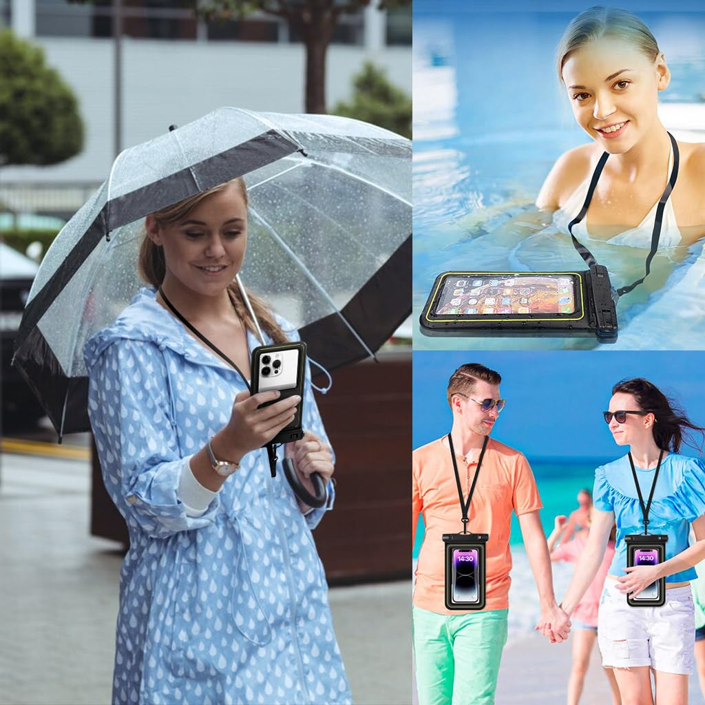 GUSTAVE Waterproof Mobile Pouch for Kayaking and Boating with Triple Seal & PVC Material | Fits 7 Inch Phones