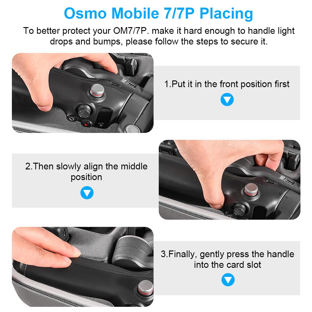 ZORBES Travel Case for OSMO Mobile 7 Gimbal featuring EVA Anti Scratch Protection | Custom Mold Compartments and Zipper Mesh Pocket