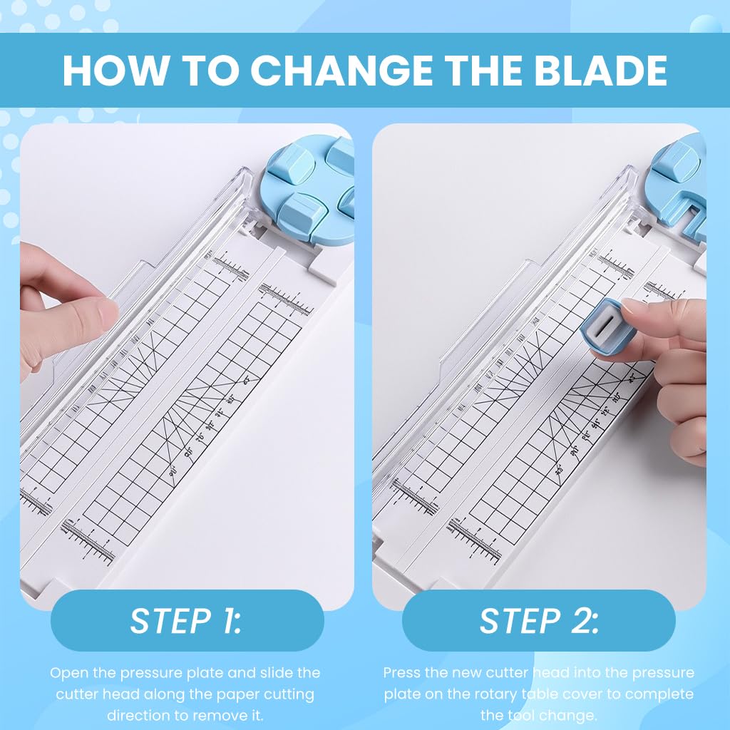 OFIFO Paper Cutter for Scrapbooking with Straight Wave Dotted & Crease Blades | DIY Crafts