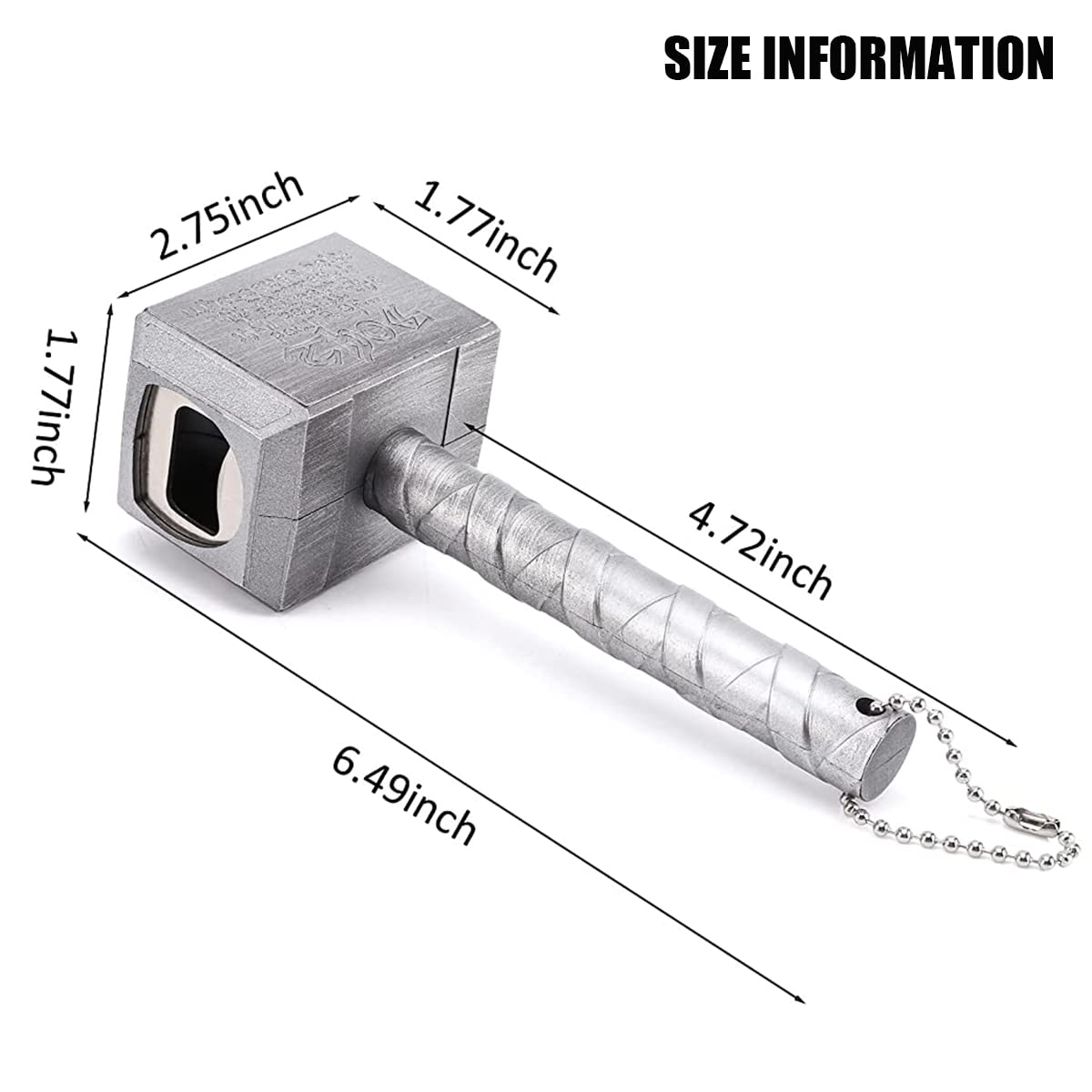 HASTHIP Bottle Opener for Party with 17×5 cm Easy Grip Handle and Thor’s Hammer Design | Metal Gift for Wine Lovers