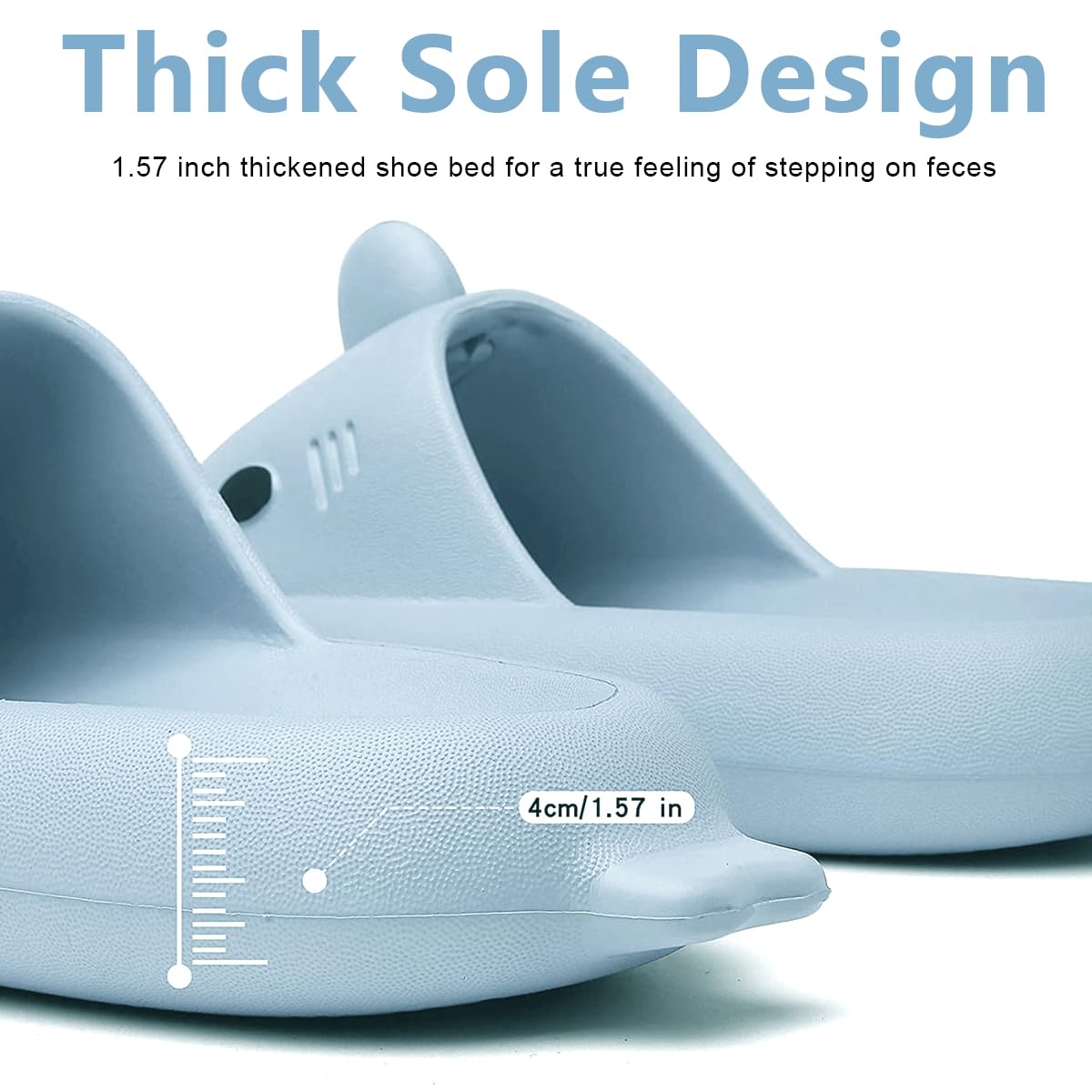 GUSTAVE Cartoon Shark Slippers featuring 4cm EVA Cushioned Sole for Home & Beach Use | UK 9-10