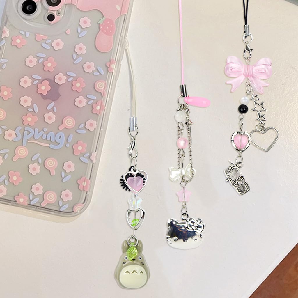 ZORBES Butterfly Pendant Phone Charms for Bags and Keychains 3 pcs Set with Hanging Loop | Acrylic Jewelry for Girls