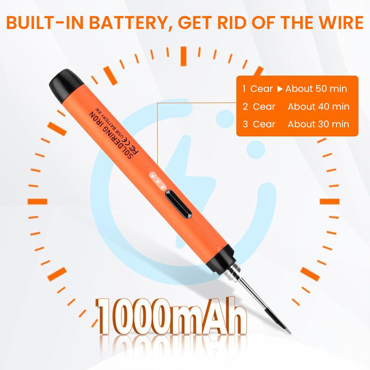 Serplex Cordless Electric Soldering Iron Pen Kit for Electronics and Home Repair with 3 Adjustable Temperatures and Quick 15 s Heat Up