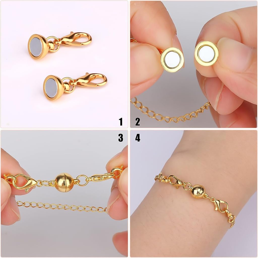 SANNIDHI Chain Extender for Jewelry with Lobster Clasp | 12 Pieces Silver and Golden Set