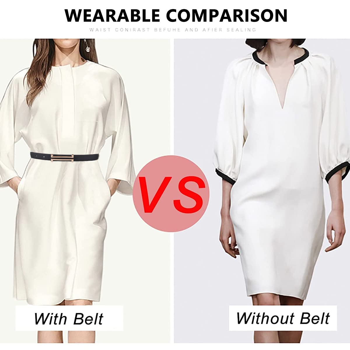 PALAY Women Belt for Dresses and Blazers featuring Golden Rose Interlock Buckle 40 in PU